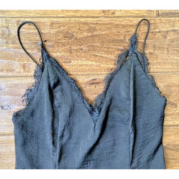 Y2K Sadie and Sage Mini Slip Dress Small Black Lace 90's Whimsygoth - Picture 6 of 8